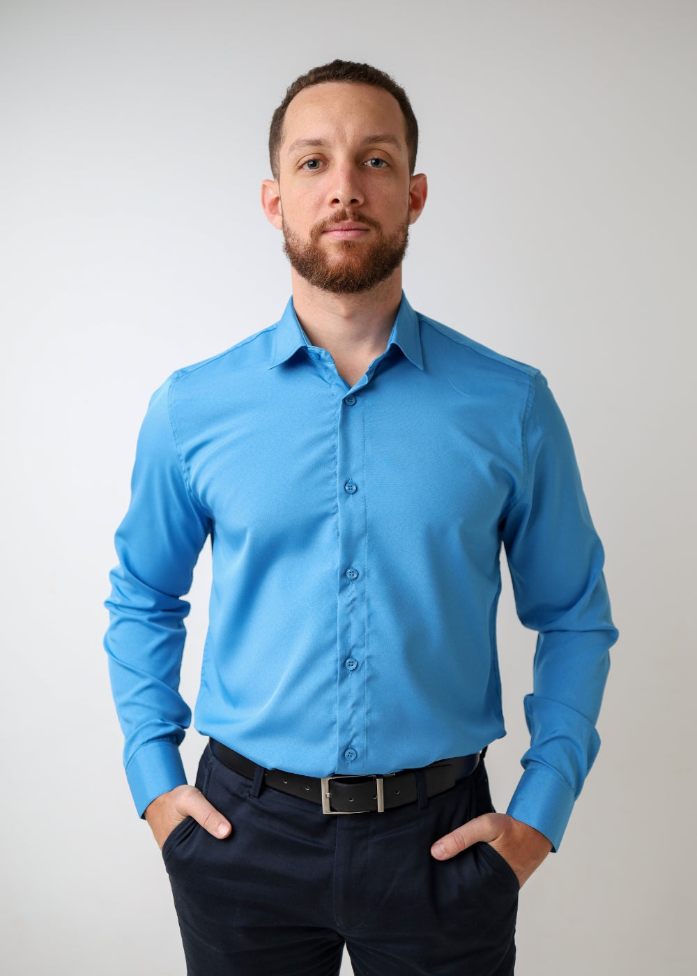 Z-Tech™ Dress Shirts Light Blue