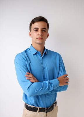 Z-Tech™ Dress Shirts Light Blue