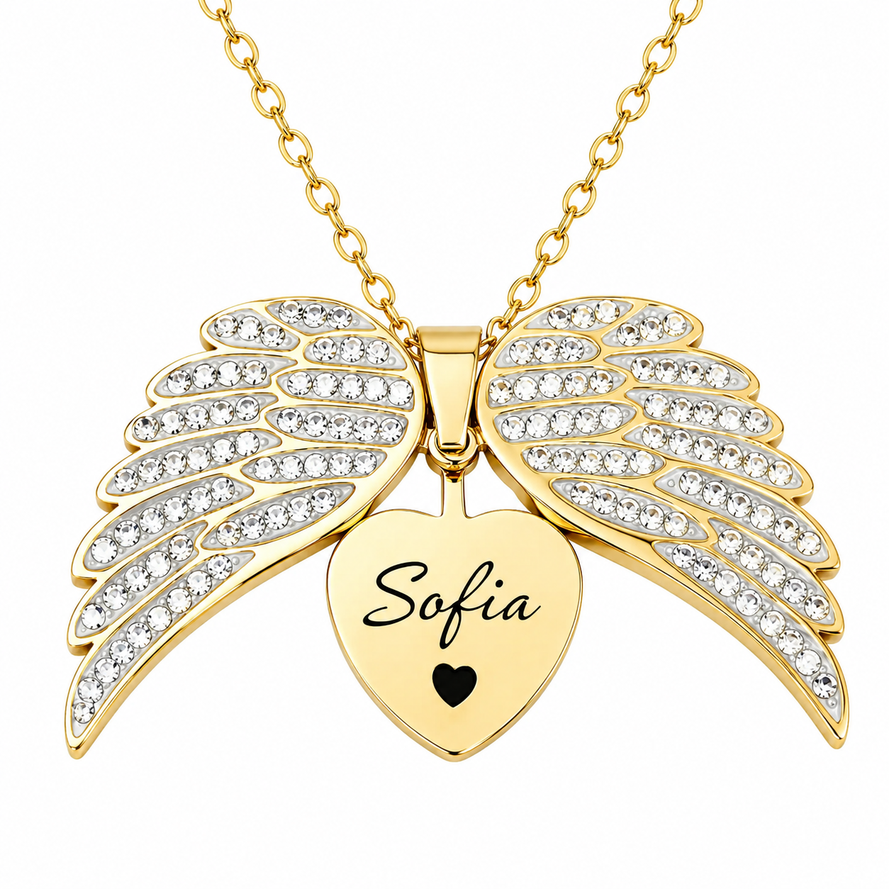 Personalized Angel Wings  Necklace