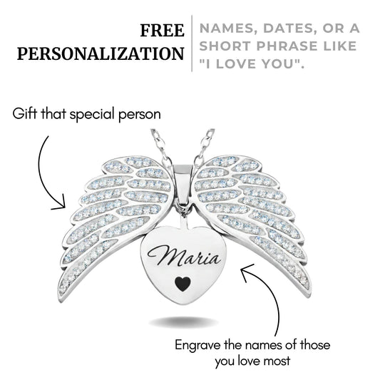 Personalized Angel Wings  Necklace