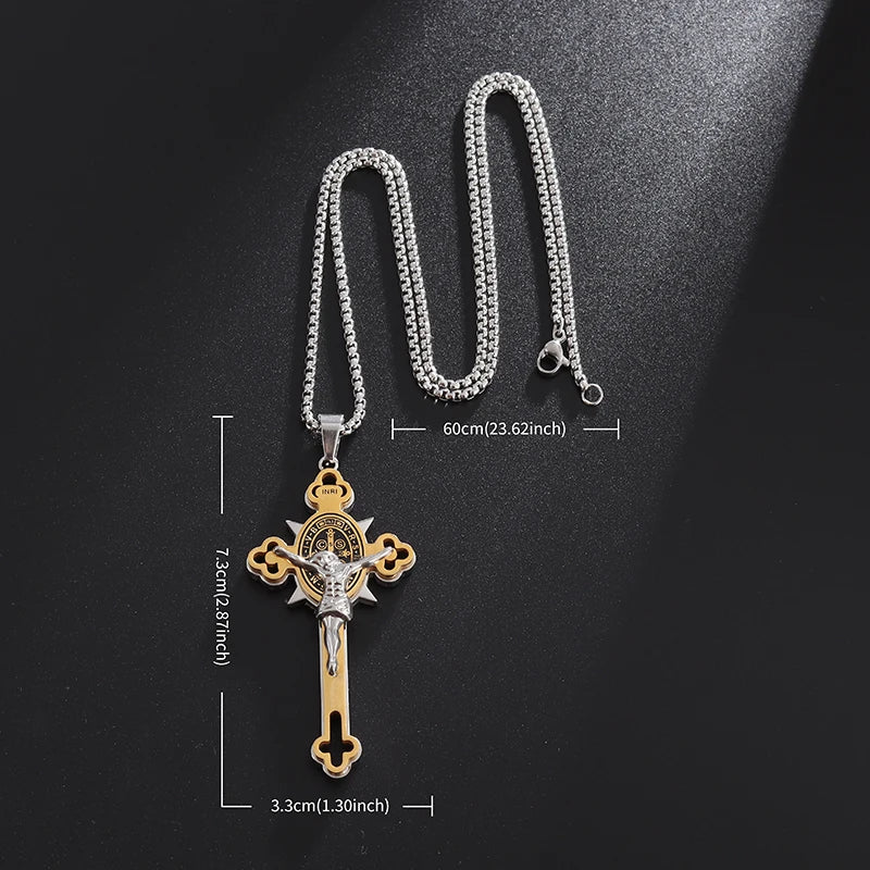 Cross Punk Necklace St. Benedict