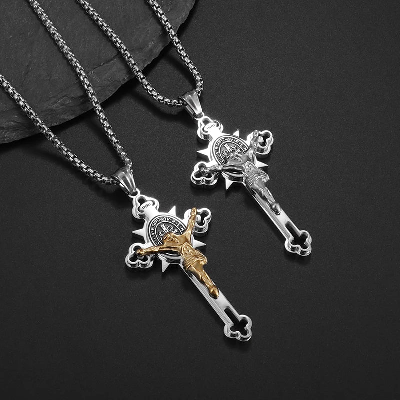 Cross Punk Necklace St. Benedict