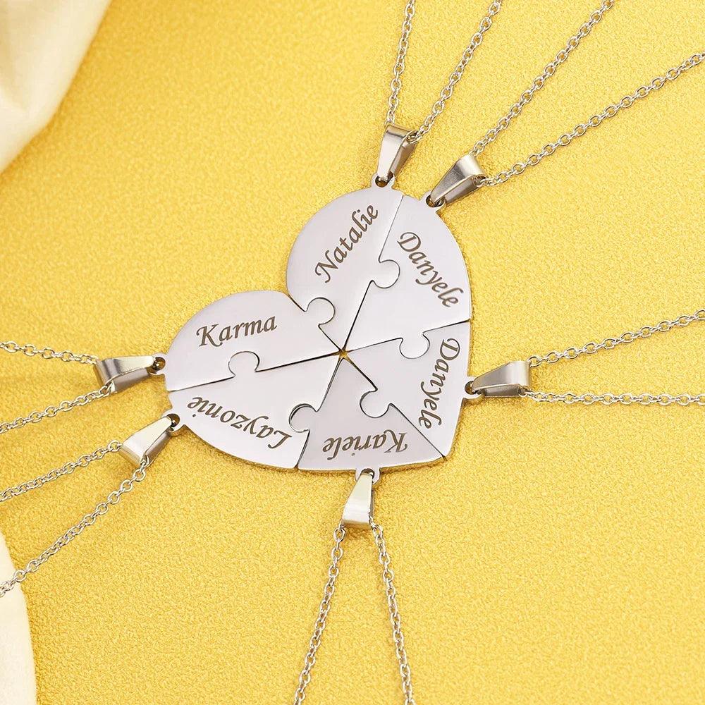 Rompecabezas de collares personalizados: grabe el nombre de su familia 